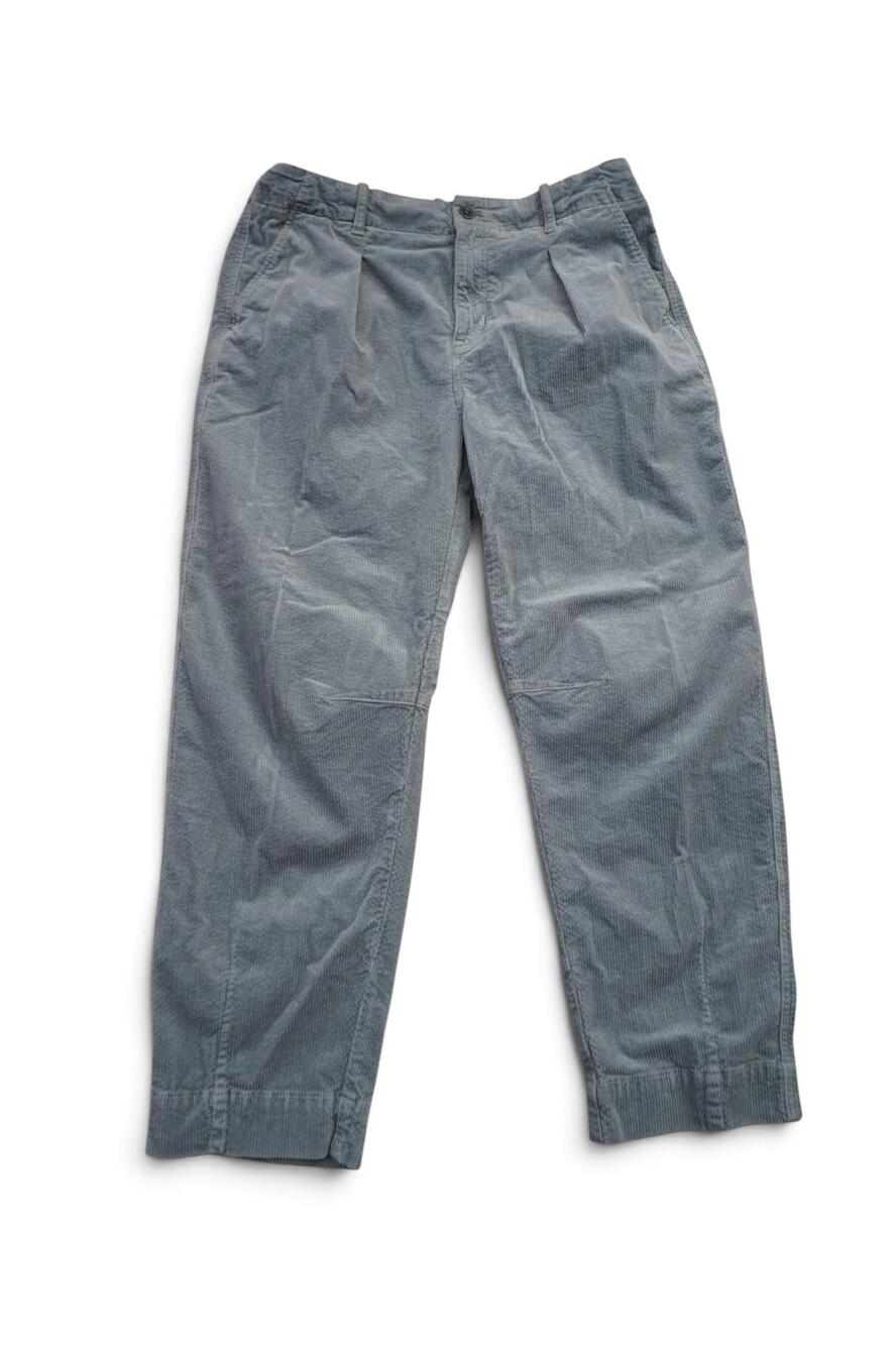 AYR The Big Salad Corduroy Pants Women's 10 Blue Grey Wide Leg Pleated 32x26